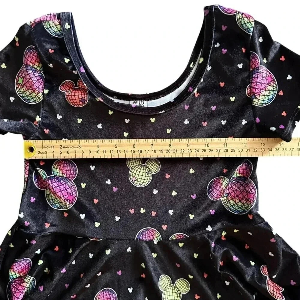 Wild Rich Kids Velvet Disco Mickey Twirl Dress - youth 13/14 - Picture 6 of 8